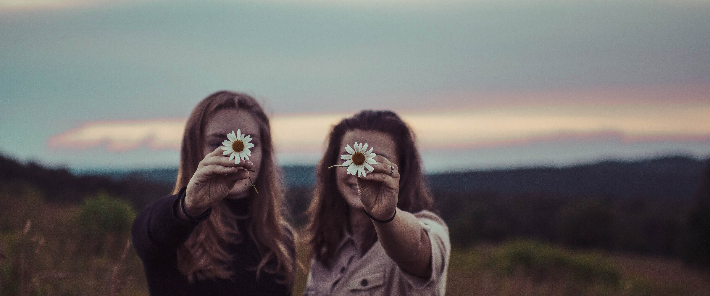 friends with flowers on face ovarian